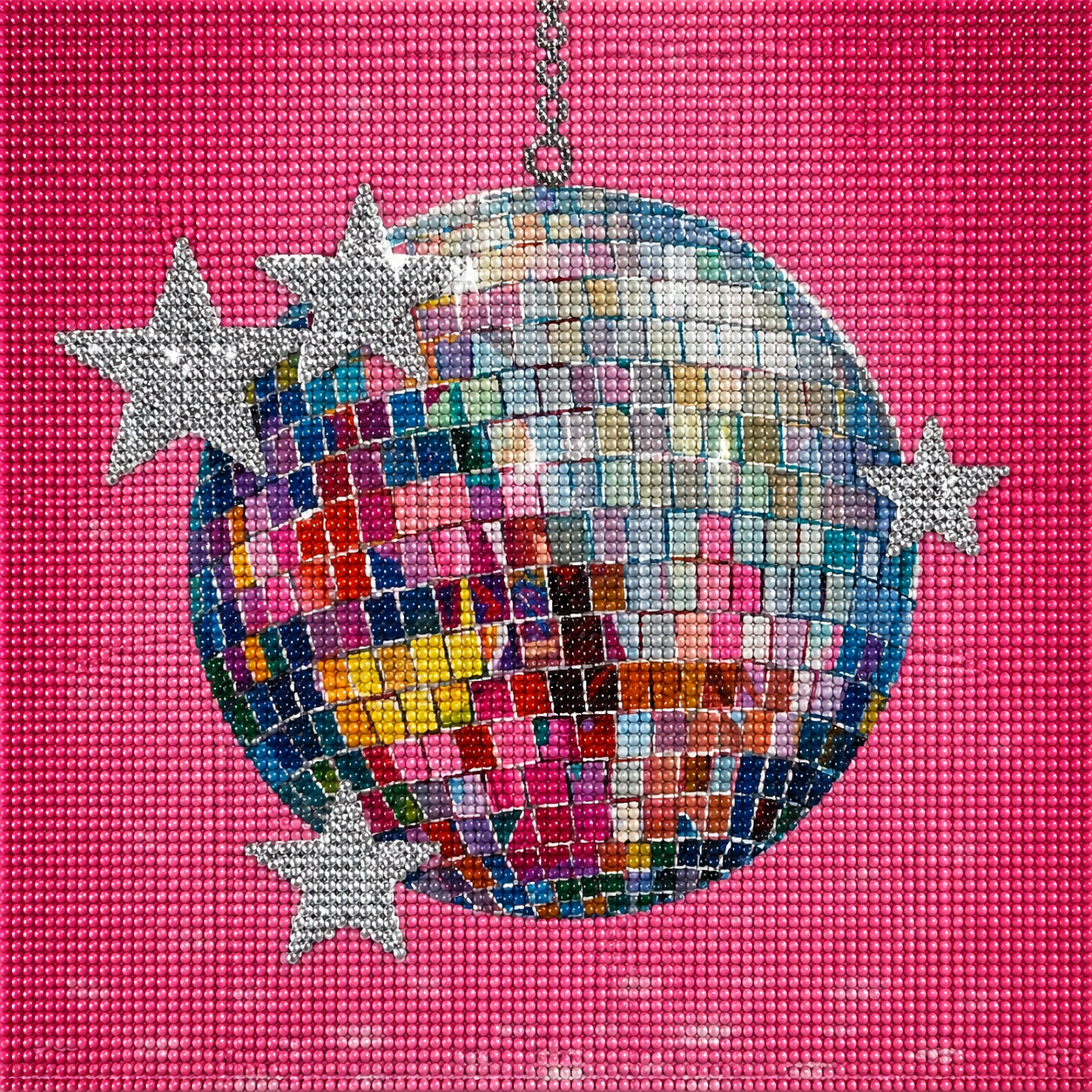 Starlit Disco- Diamond Art Kit (40x40cm, Round Drill)