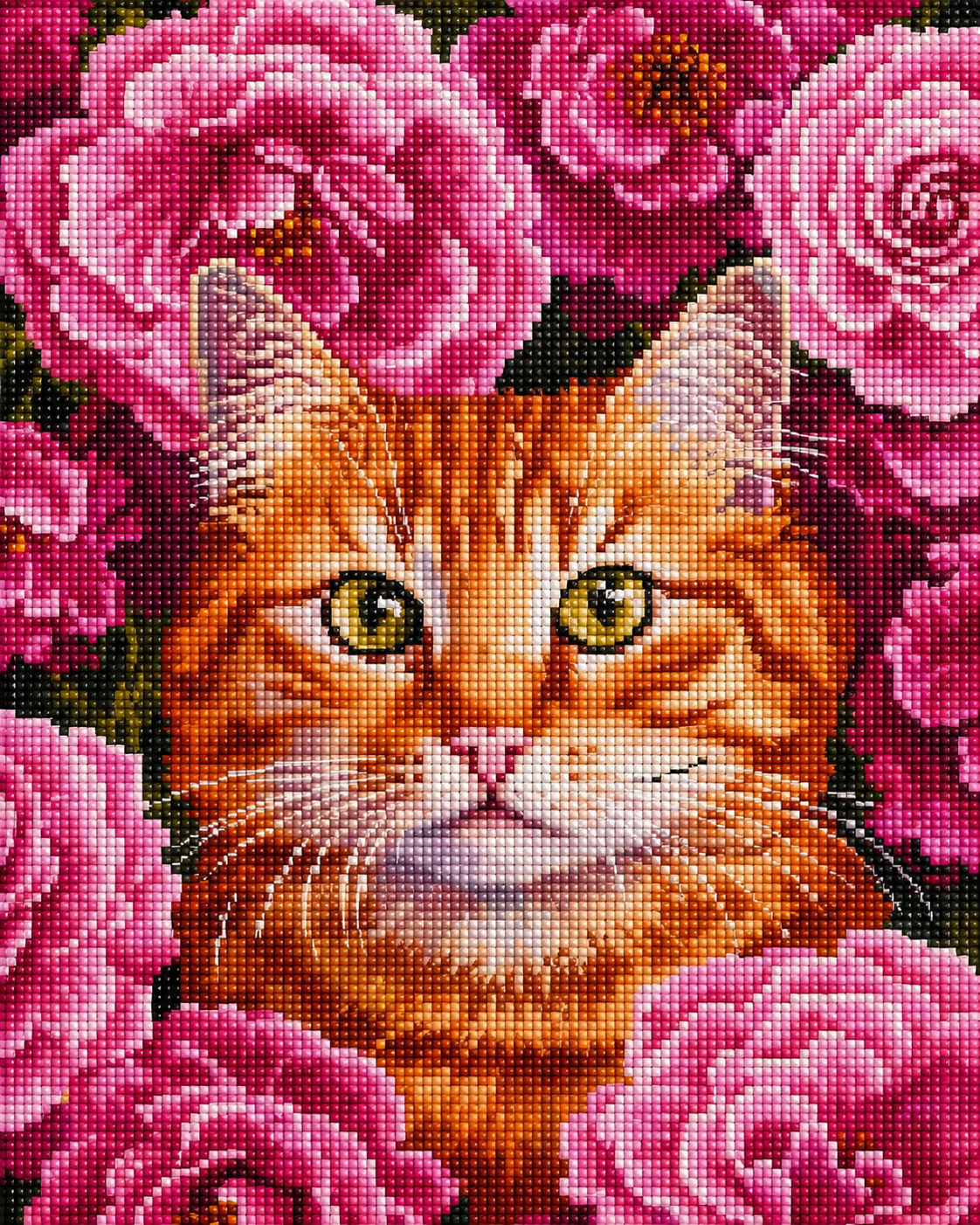 Rosie Whiskers- Diamond Art Kit (40x50cm, Square Drill)