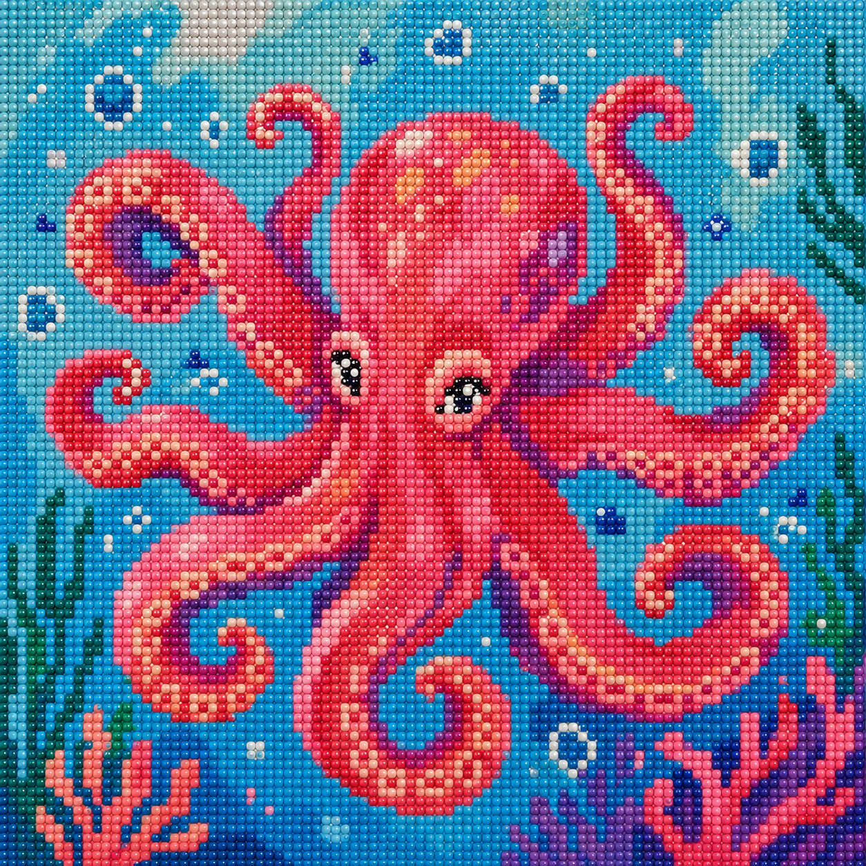 Pink Tentacle Octopus- Diamond Art Kit (50x50cm, Round Drill)