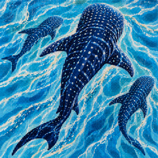 Whale Shark Wanderers- Diamond Art Kit (50x50cm, Square Drill)