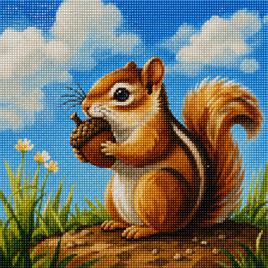 Woodland Squirrel- Diamond Art Kit (50x50cm, Square Drill)
