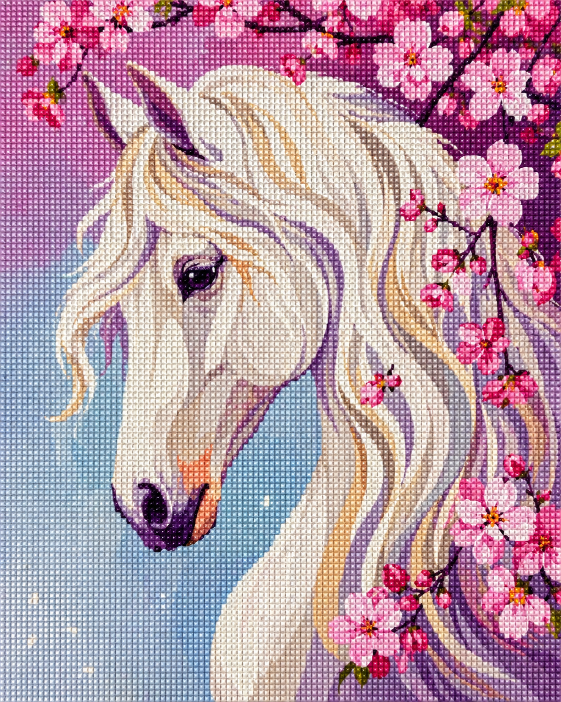 Cherry Blossom Mare- Diamond Art Kit (40x50cm, Square Drill)