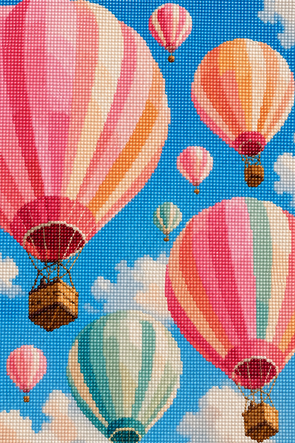 Balloons in the Clouds- Diamond Art Kit (40x60cm, Round Drill)