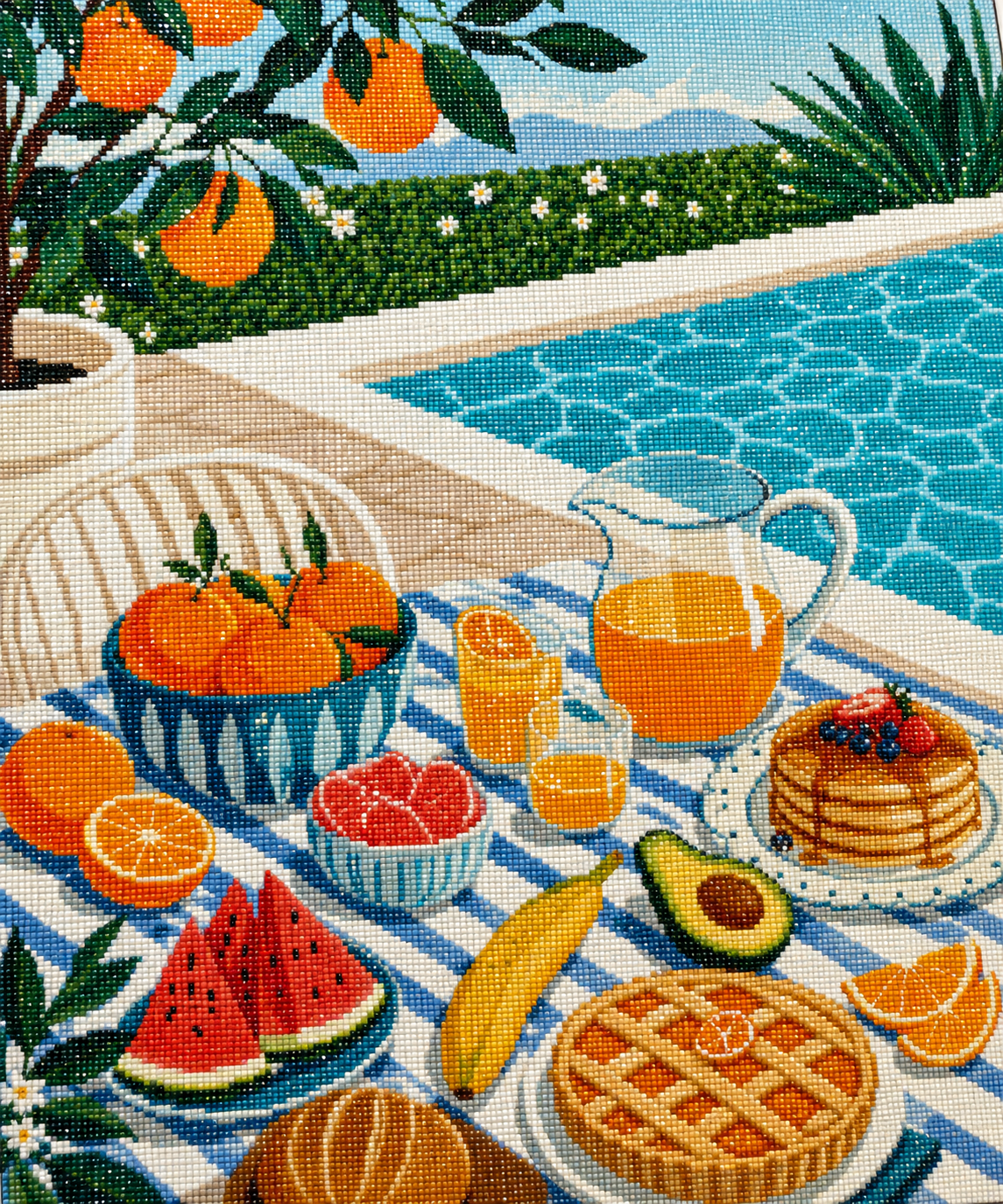 Poolside Citrus Brunch– Diamond Art Kit (50x60cm, Square Drill)