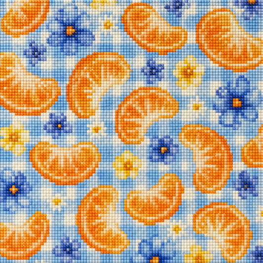 Sweet Clementines- Diamond Art Kit (40x40cm, Round Drill)
