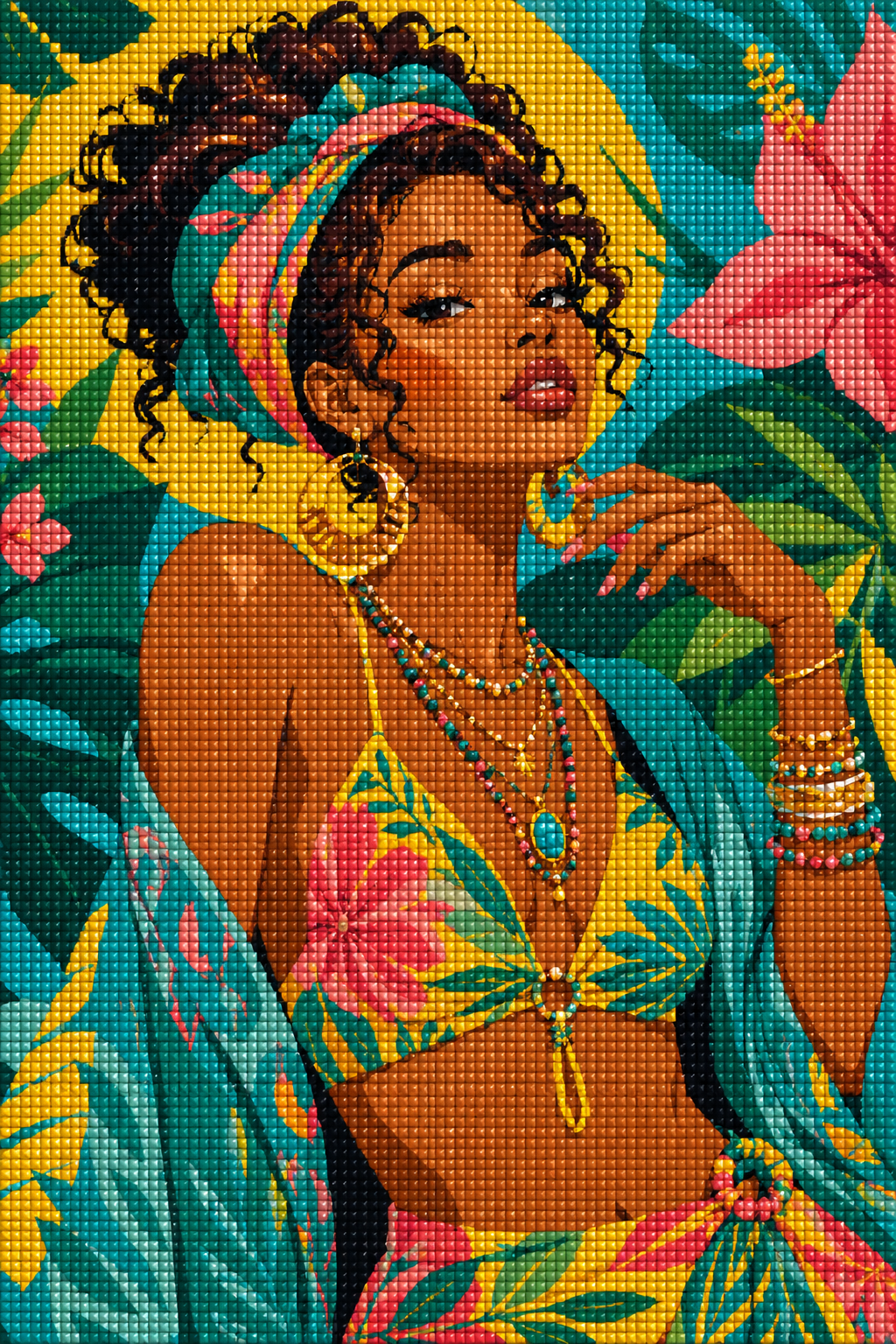 Island Girl- Diamond Art Kit (40x60cm, Square Drill)