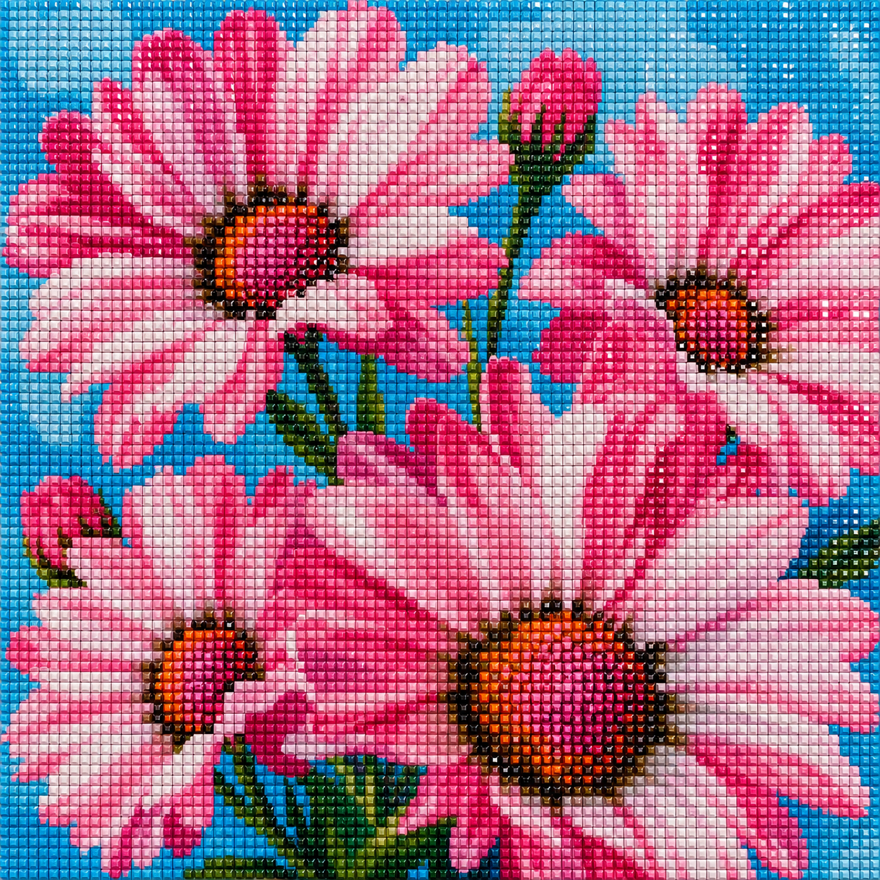 Daisy Pop Garden- Diamond Art Kit (40x40cm, Square Drill)