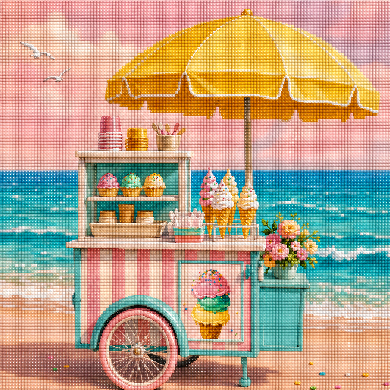 Seaside Scoops- Diamond Art Kit (50x50cm, Square Drill)