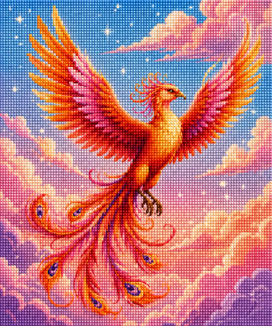 Sunset Phoenix– Diamond Art Kit (50x60cm, Square Drill)