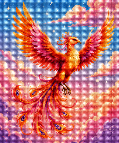 Sunset Phoenix– Diamond Art Kit (50x60cm, Square Drill)