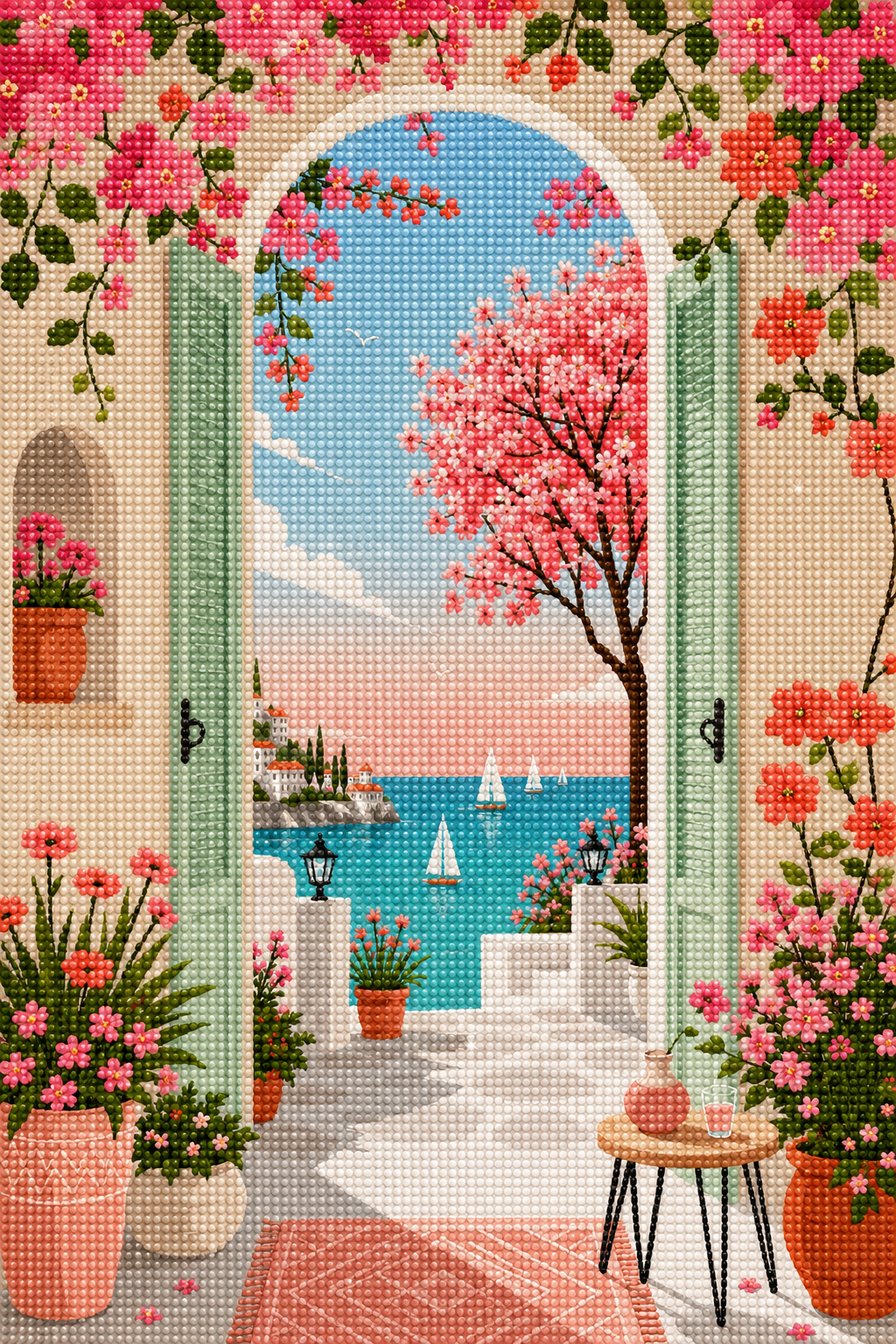 Open Door to the Sea- Diamond Art Kit (40x60cm, Round Drill)