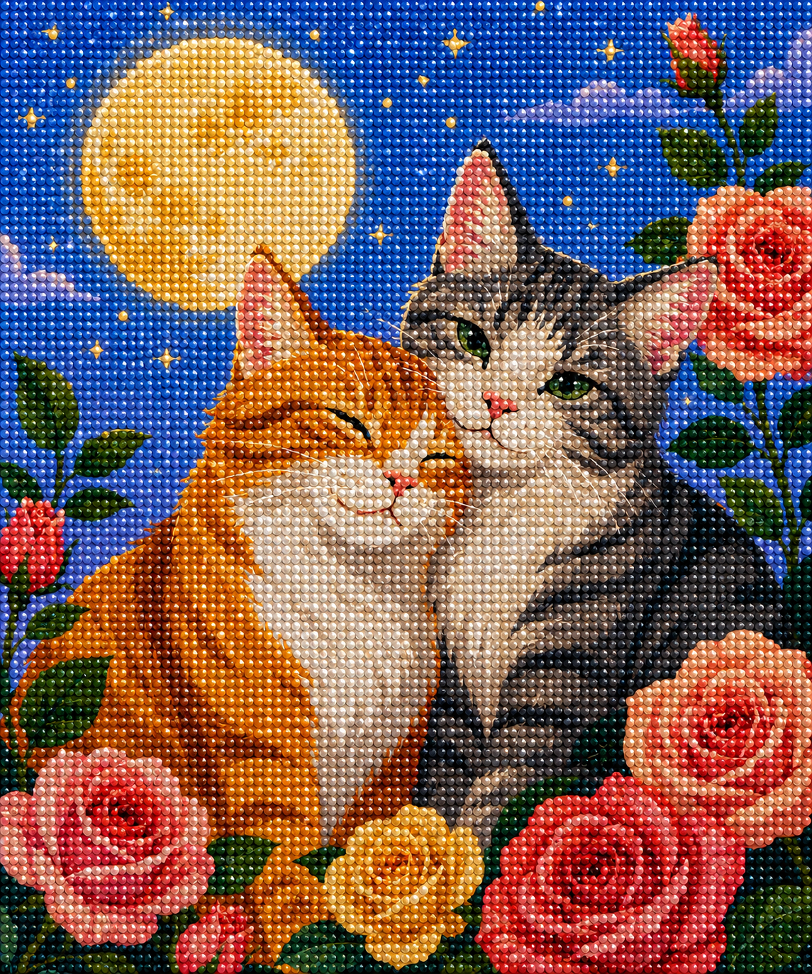 Moonlit Whiskers– Diamond Art Kit (50x60cm, Round Drill)