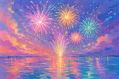 Shimmerburst Bay- Diamond Art Kit (60x40cm, 100% Whimsy Dust Square Drill)