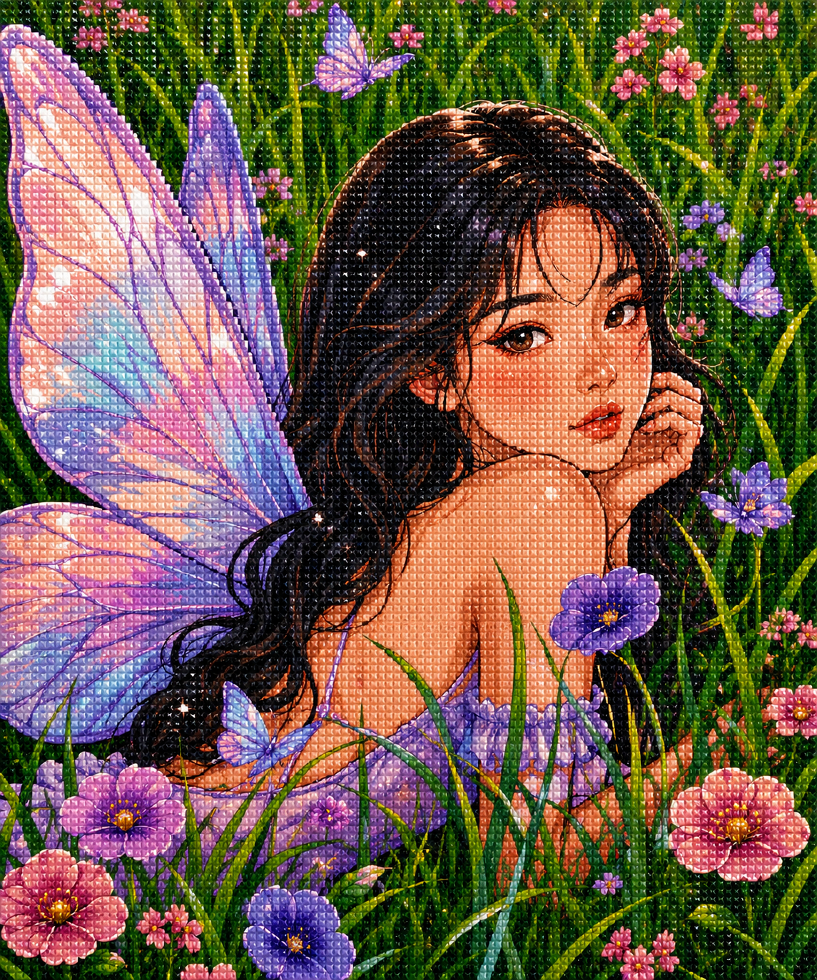 Lavender Wing Whimsy – Diamond Art Kit (50x60cm, Square Drill)