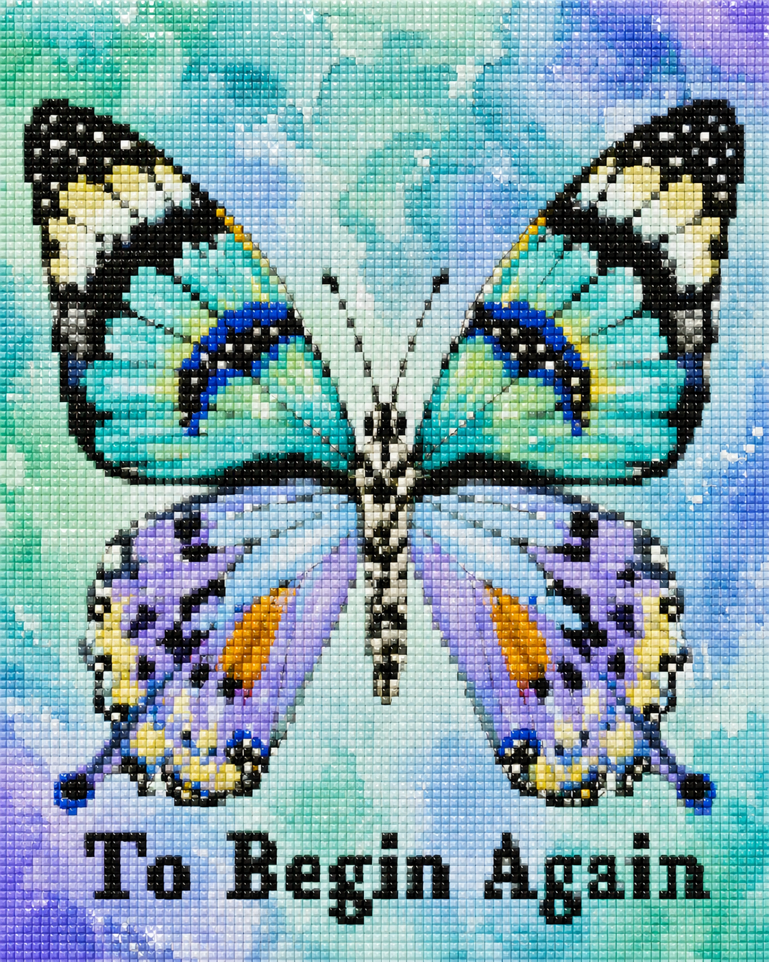 Begin Again Butterfly- Diamond Art Kit (40x50cm, Square Drill)