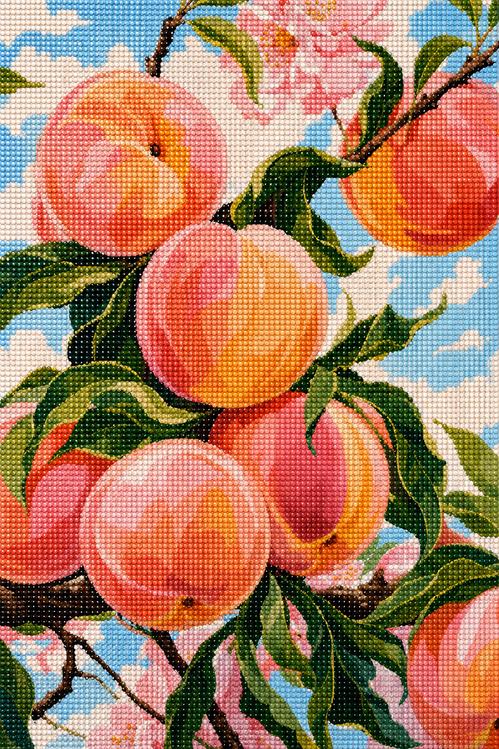 Peach Blossoms- Diamond Art Kit (40x60cm, Round Drill)