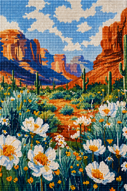 Daisies in the Desert- Diamond Art Kit (40x60cm, Square Drill)