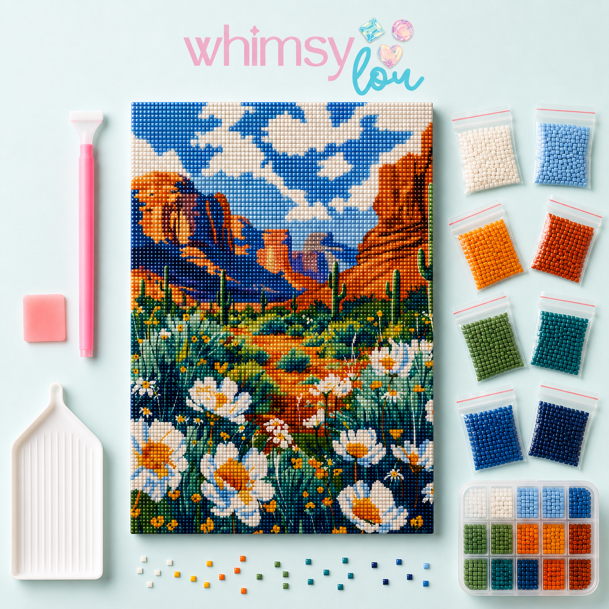 Daisies in the Desert- Diamond Art Kit (40x60cm, Square Drill)