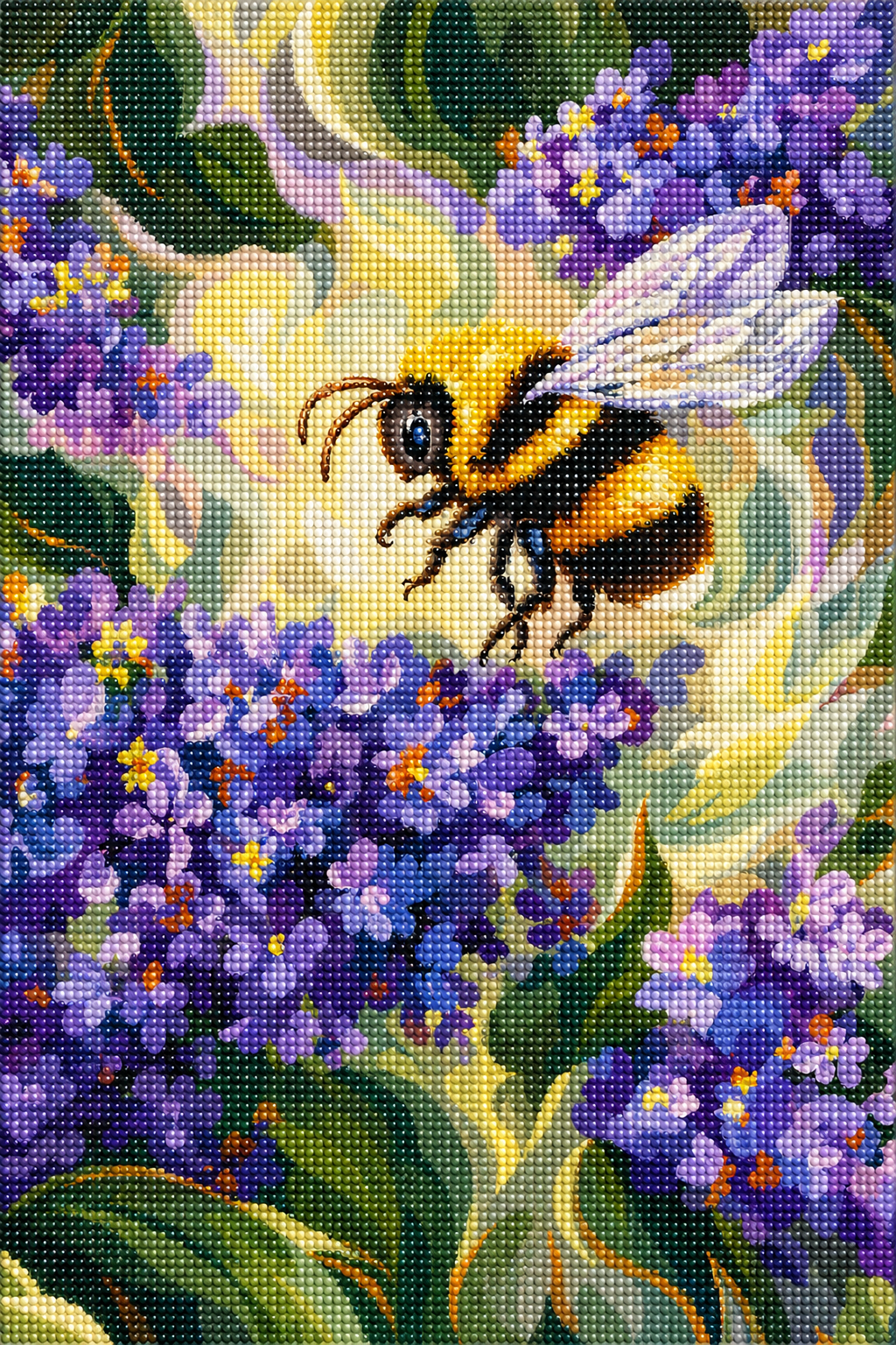 Lavender Buzz- Diamond Art Kit (40x60cm, Round Drill)