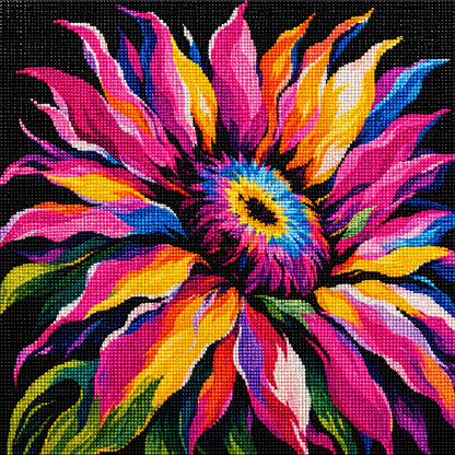 Neon Petals- Diamond Art Kit (40x40cm, Round Drill)