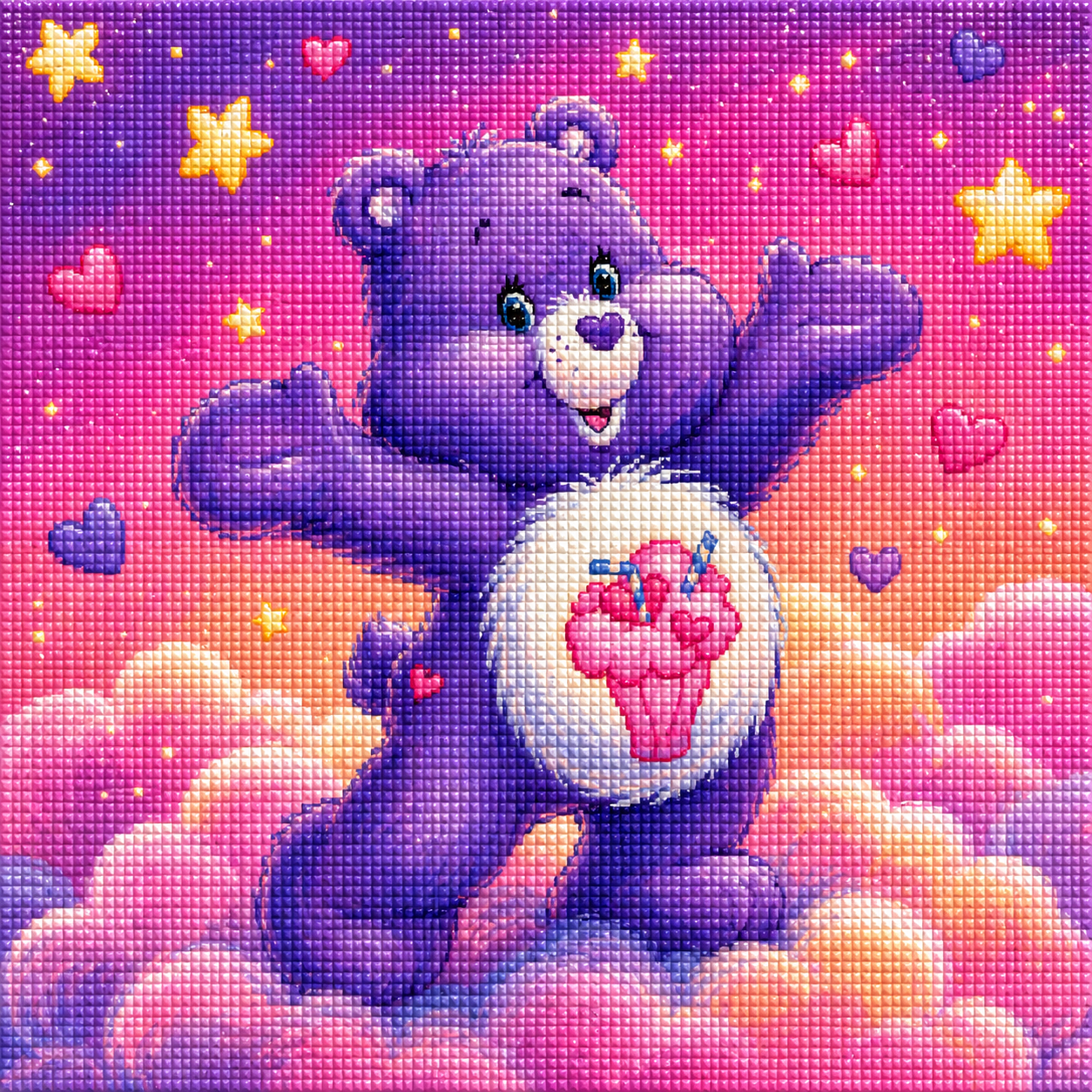 Sweetheart Cub- Diamond Art Kit (50x50cm, Square Drill)