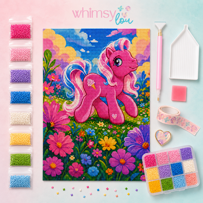 Cotton Candy Pony- Diamond Art Kit (50x50cm, Square Drill)