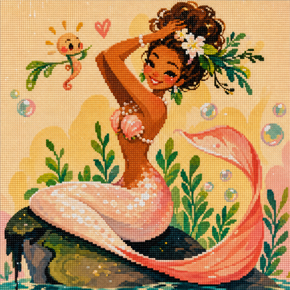 Coral Daydream Mermaid- Diamond Art Kit (50x50cm, Square Drill)
