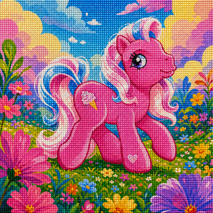 Cotton Candy Pony- Diamond Art Kit (50x50cm, Square Drill)