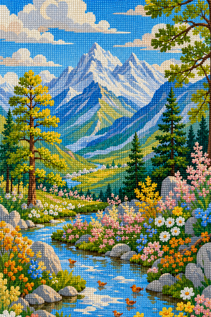 Alpine Bloom- Diamond Art Kit (40x60cm, Square Drill)