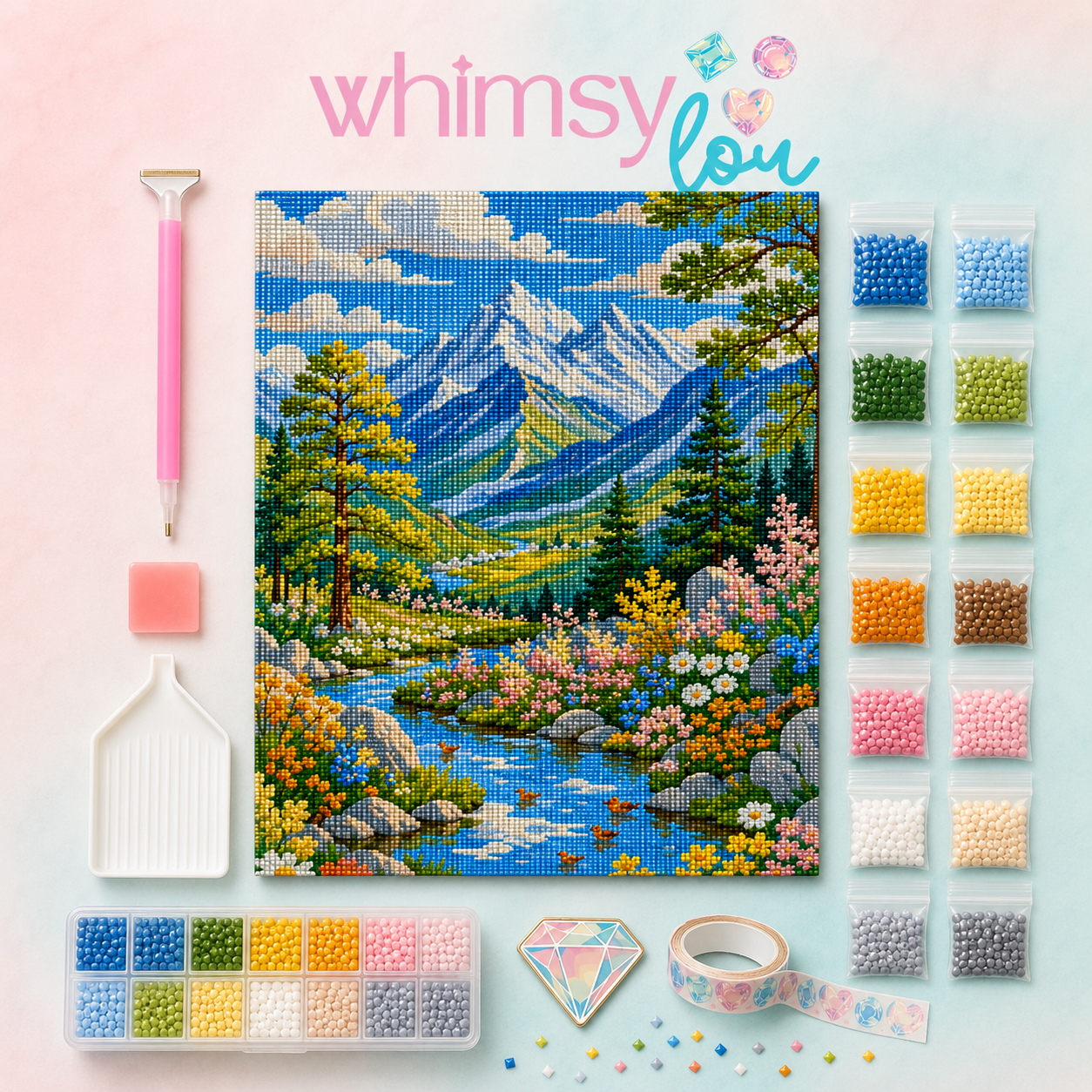 Alpine Bloom- Diamond Art Kit (40x60cm, Square Drill)