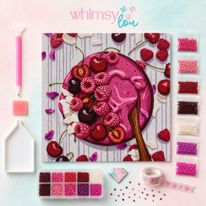 Açaí Cherry Crush- Diamond Art Kit (40x40cm, Round Drill)