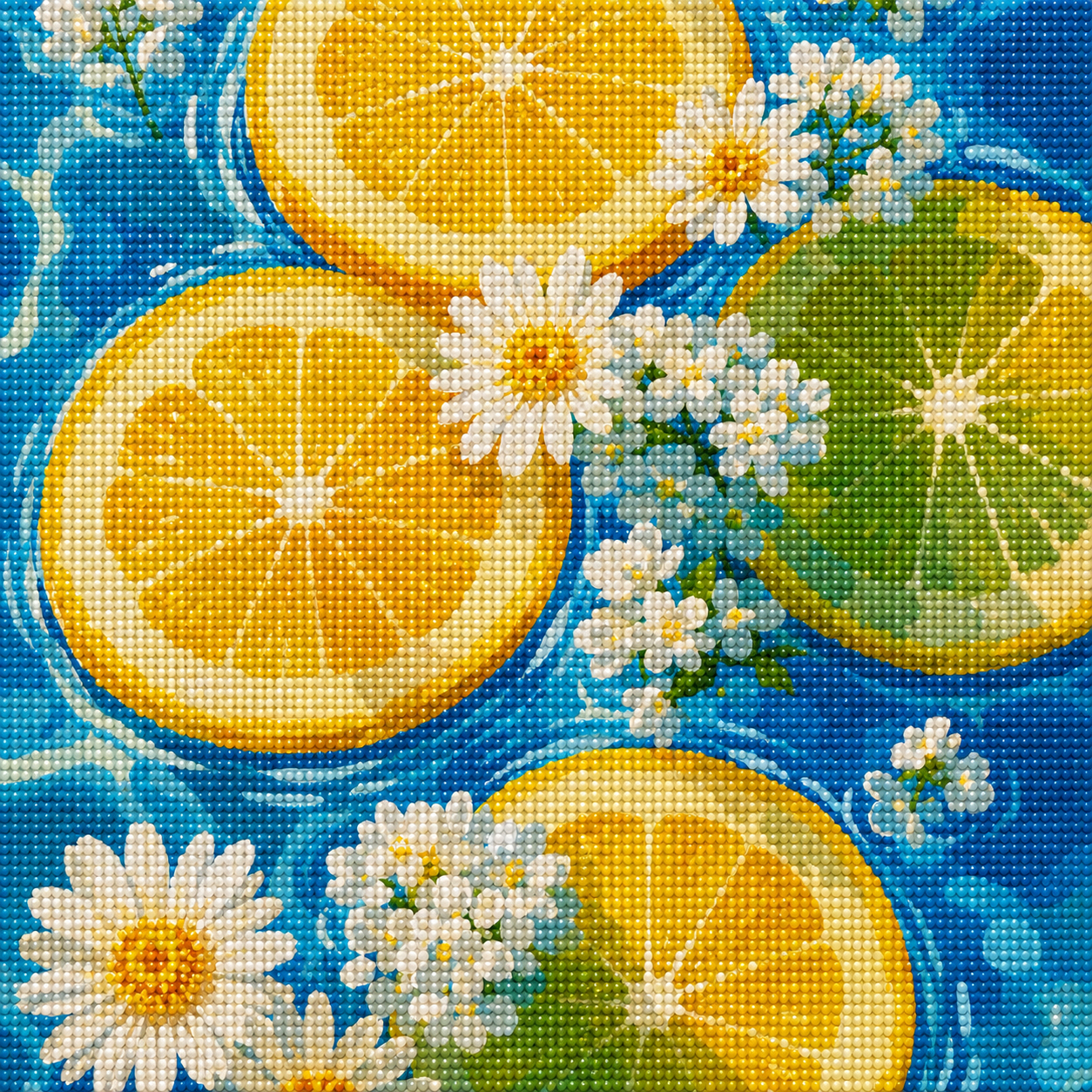 Lemon Daisy Dream- Diamond Art Kit (40x40cm, Round Drill)