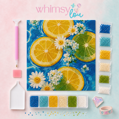 Lemon Daisy Dream- Diamond Art Kit (40x40cm, Round Drill)