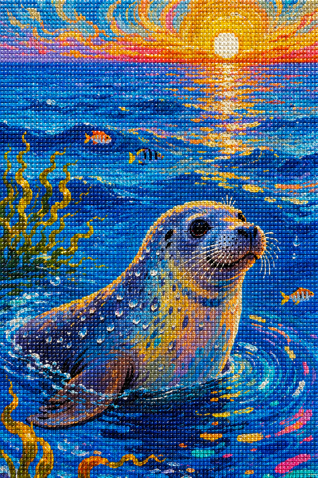 Sunset Seal Shores- Diamond Art Kit (40x60cm, Square Drill)