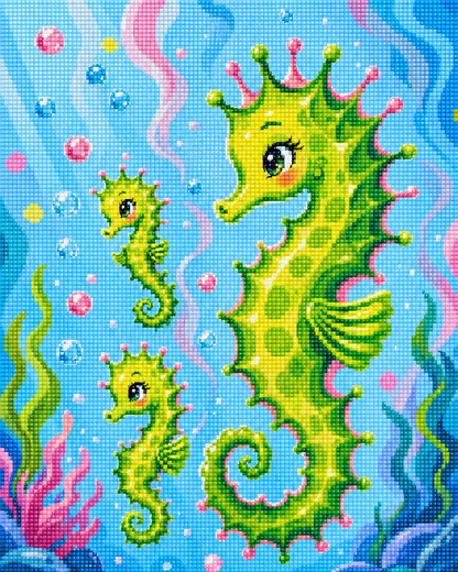 Seahorse Princess Cove- Diamond Art Kit (40x50cm, Square Drill)
