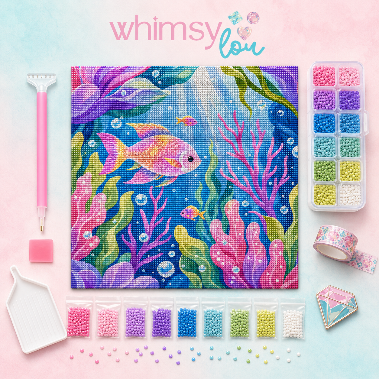 Rainbow Reef- Diamond Art Kit (40x40cm, Round Drill)