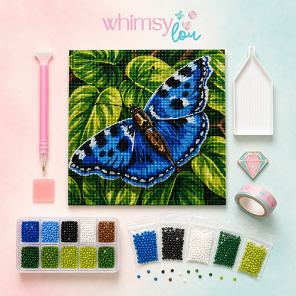 Azure Wings- Diamond Art Kit (40x40cm, Round Drill)