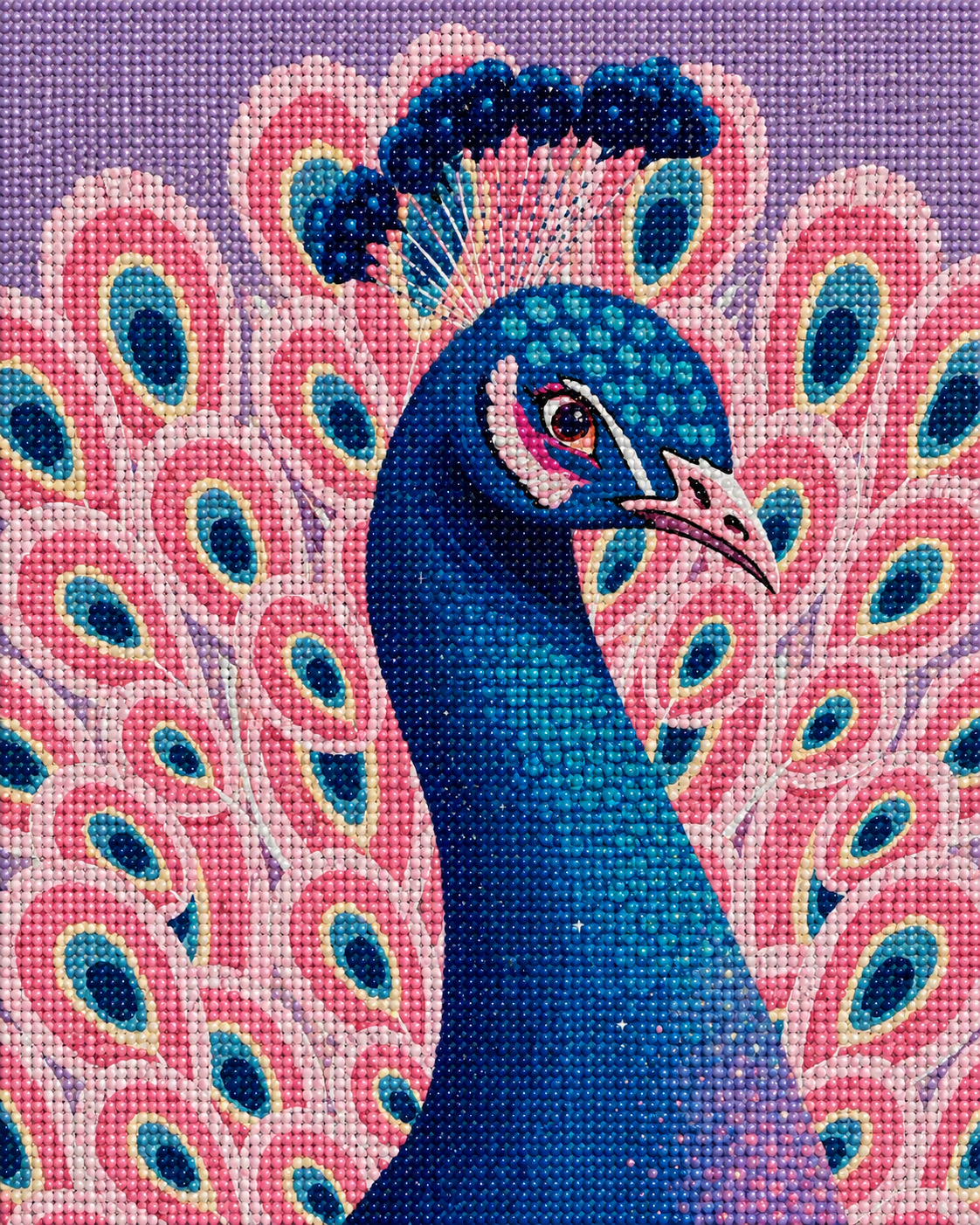 Teal & Rose Peacock- Diamond Art Kit (40x50cm, Round Drill)