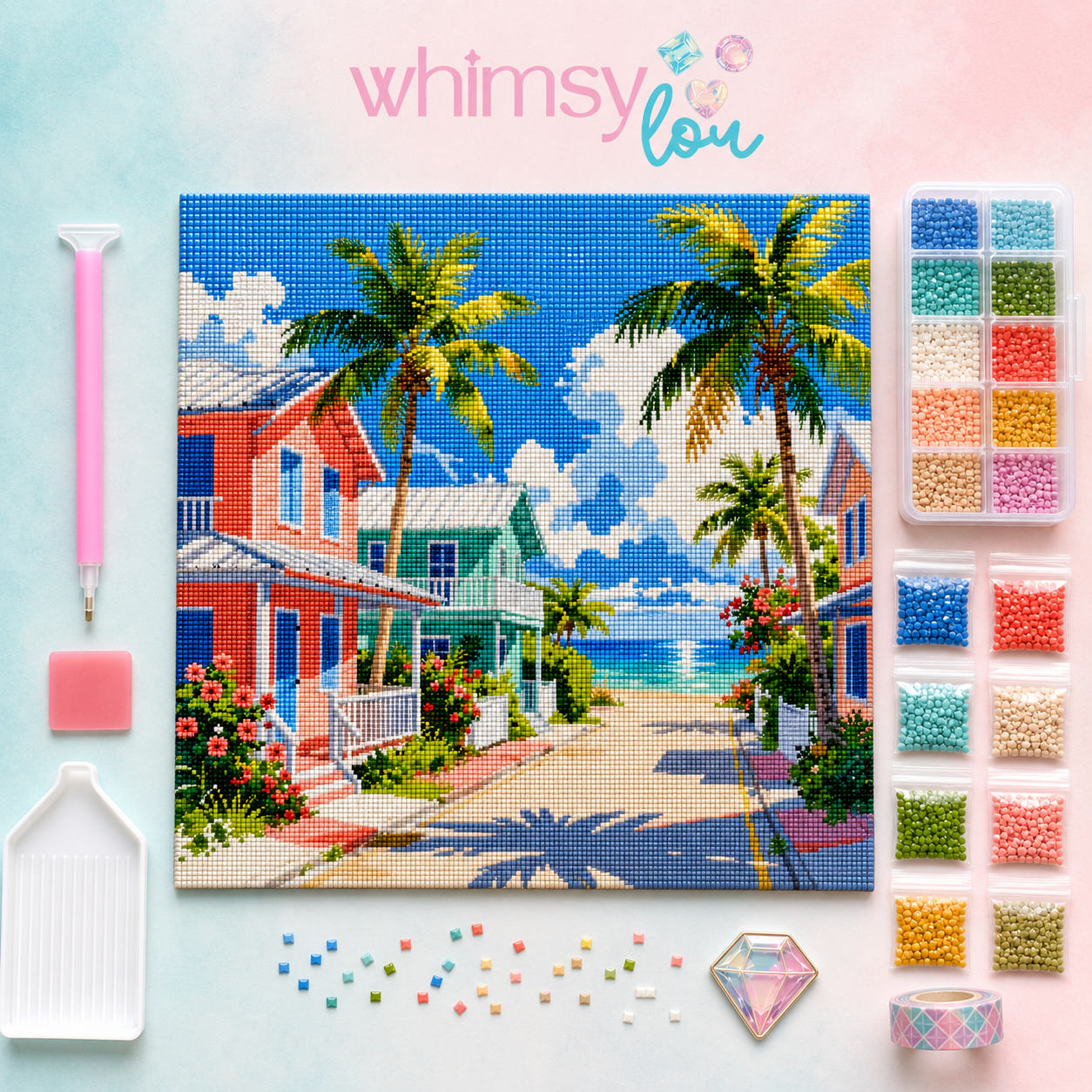 A Walk in the Keys- Diamond Art Kit (50x50cm, Square Drill)