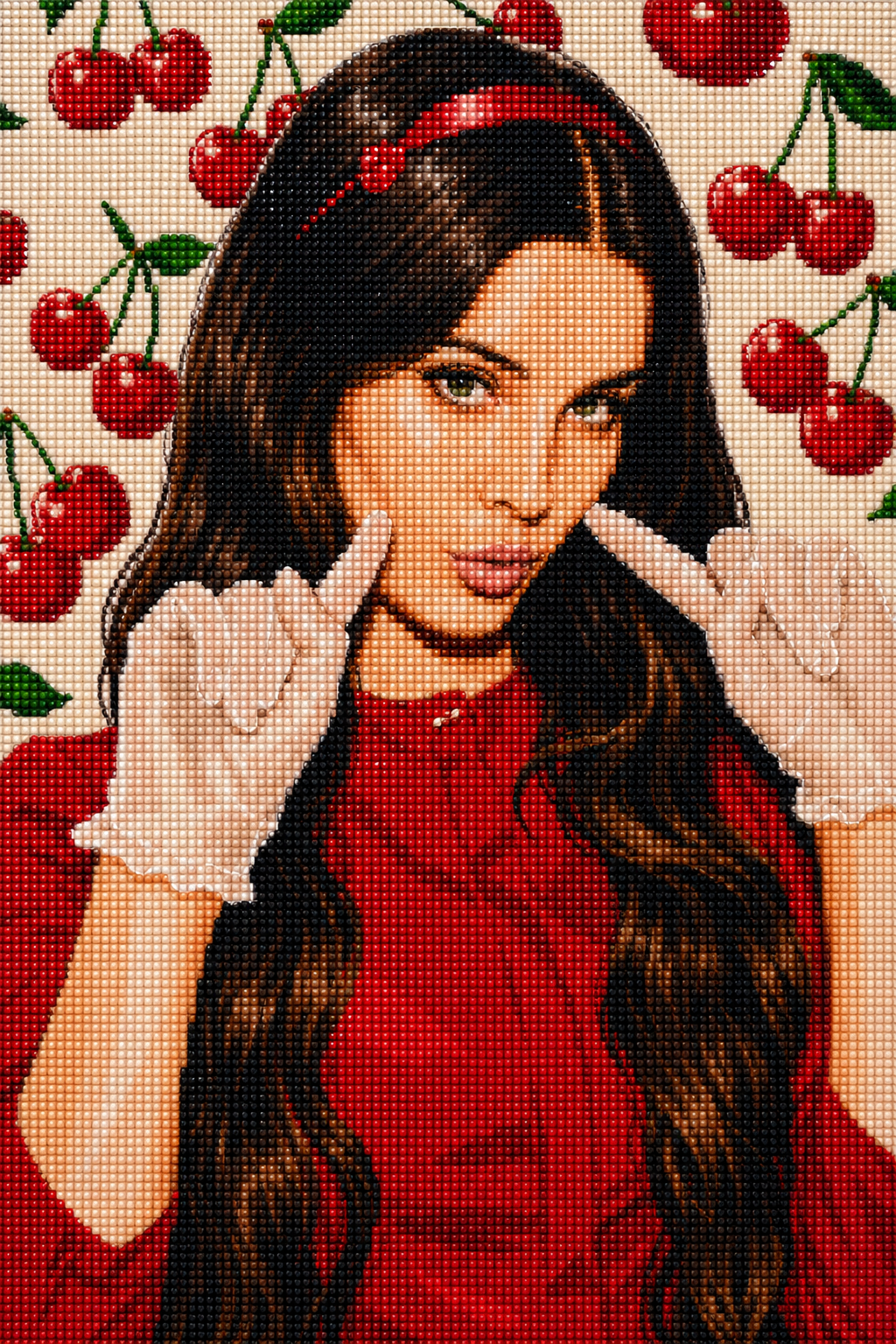 Cherry Cola Girl- Diamond Art Kit (40x60cm, Square Drill)