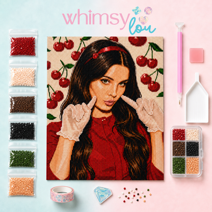 Cherry Cola Girl- Diamond Art Kit (40x60cm, Square Drill)