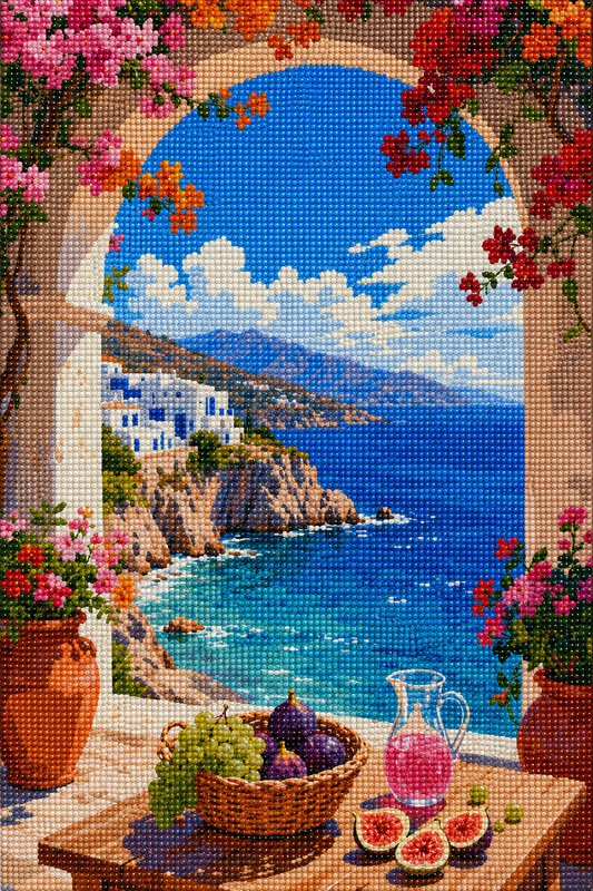 Fig & Sea Breeze- Diamond Art Kit (40x60cm, Round Drill)