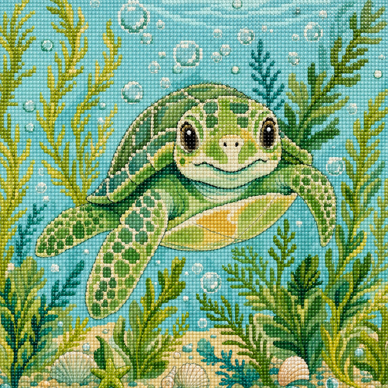 Turtle Bay- Diamond Art Kit (40x40cm, Round Drill)