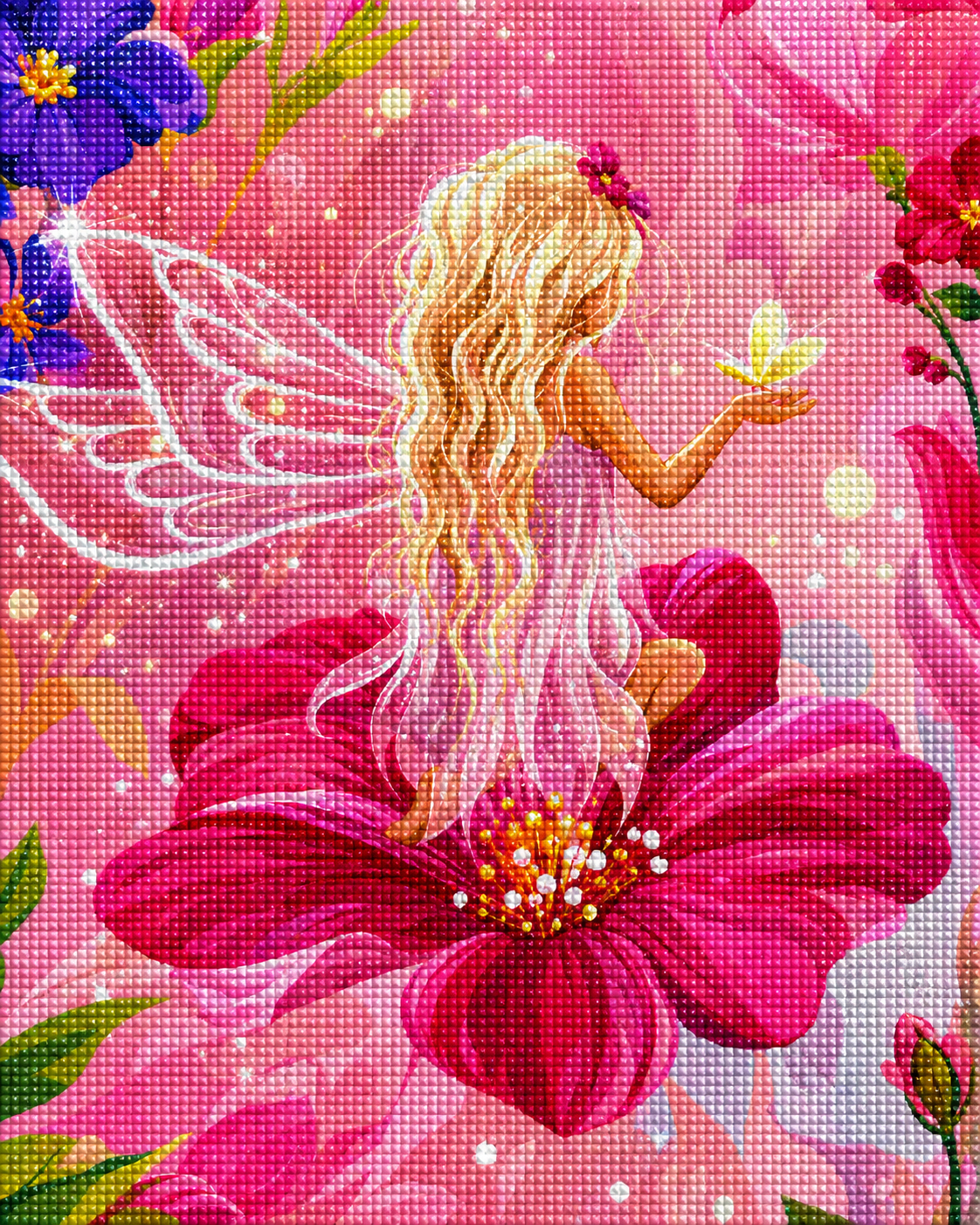 Flowerlight Fairy- Diamond Art Kit (40x50cm, Square Drill)