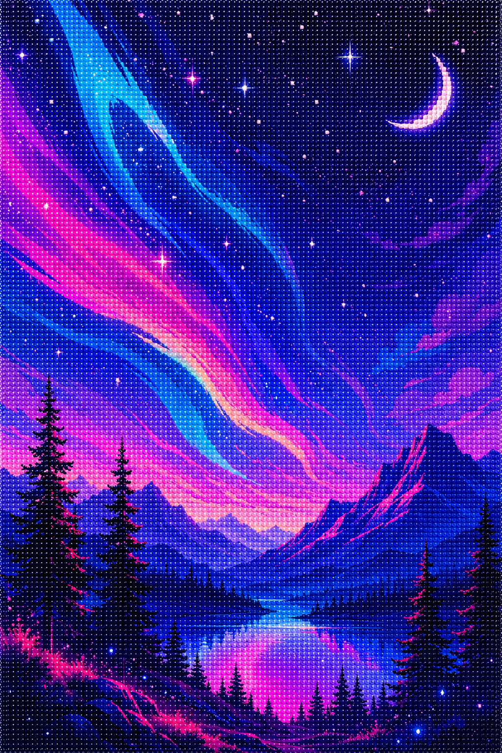 Aurora After Dark- Diamond Art Kit (40x60cm, Round Drill)