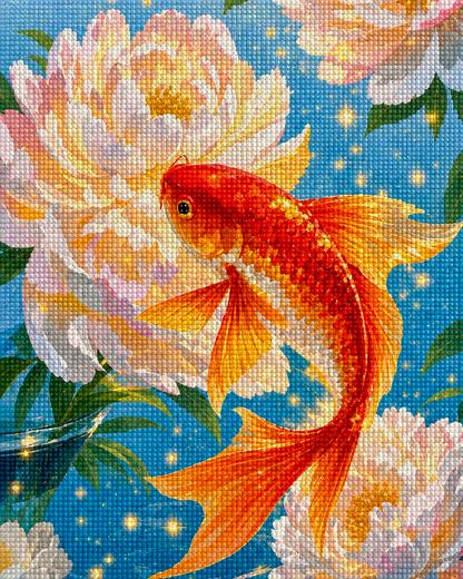 Shimmering Koi Garden- Diamond Art Kit (40x50cm, 100% Whimsy Dust Square Drill)