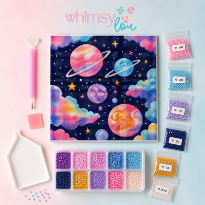 Cosmic Cotton Candy- Diamond Art Kit (40x50cm, 100% Whimsy Dust Square Drill)
