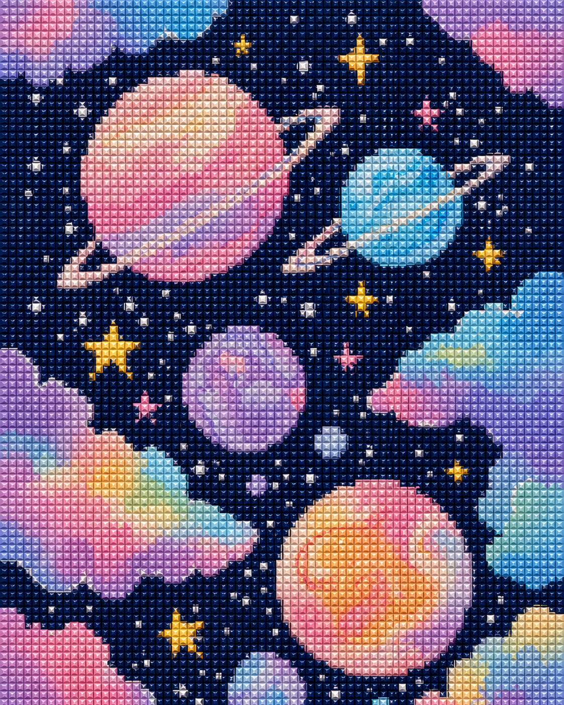 Cosmic Cotton Candy- Diamond Art Kit (40x50cm, 100% Whimsy Dust Square Drill)