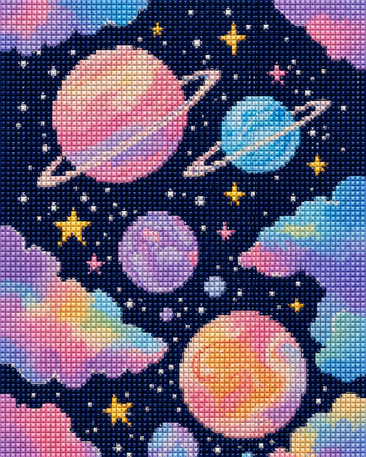 Cosmic Cotton Candy- Diamond Art Kit (40x50cm, 100% Whimsy Dust Square Drill)