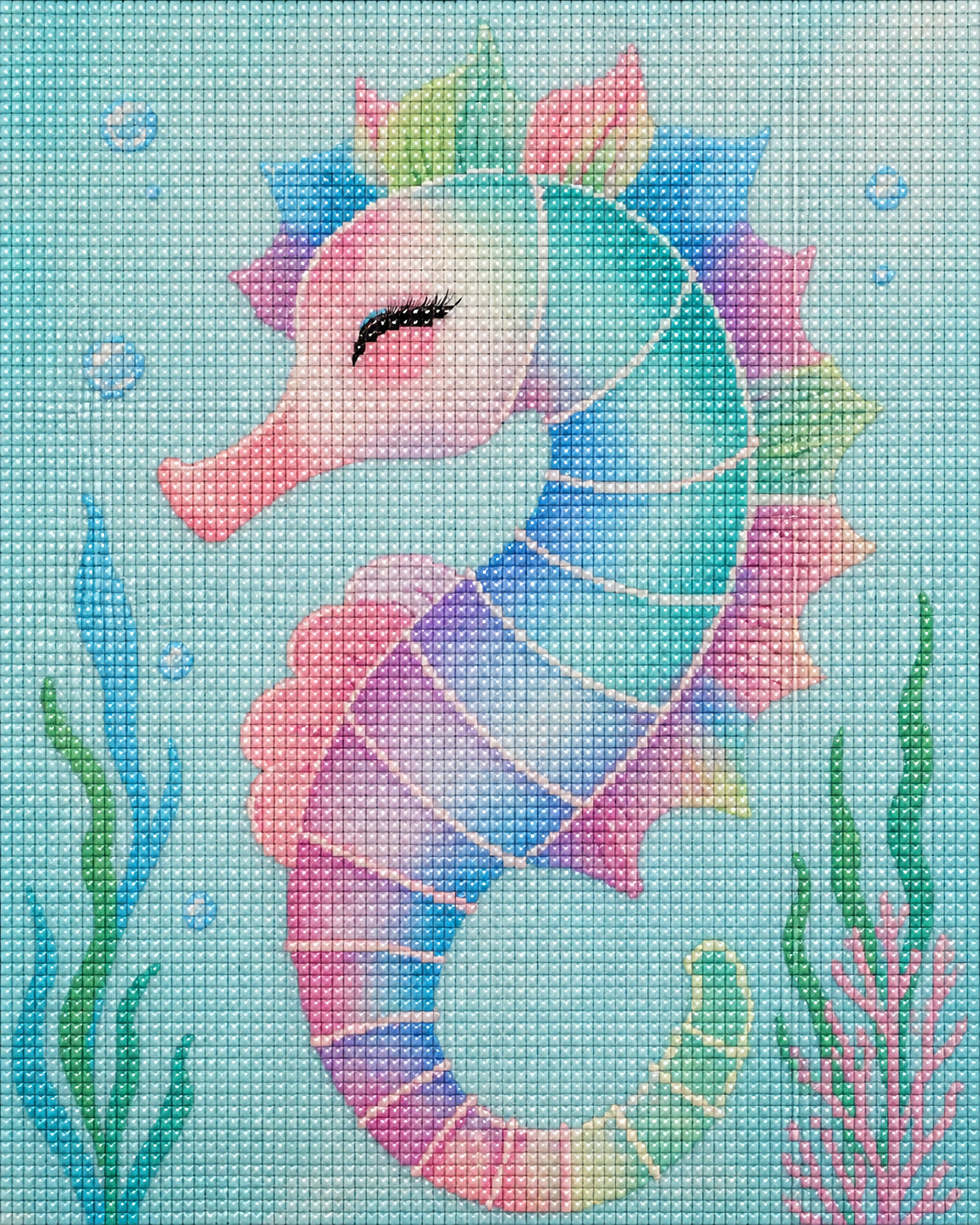 Shimmering Seahorse- Diamond Art Kit (40x50cm, 100% Whimsy Dust Square Drill)